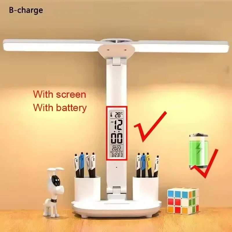 Gadgit Co™ Dual-Head Foldable LED Desk Lamp | 3 Colour Temps, Stepless Dimming
