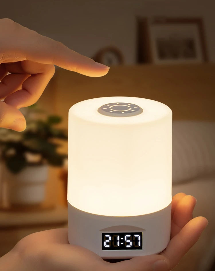 Gadgit Co™ LED Touch Desk Lamp | Clock, 3 Colour Temps, USB Rechargeable