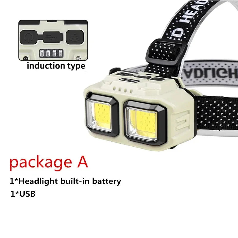 Gadgit Co COB LED Headlamp | 300 Lumens, IPX4, Type-C, White + Red Light, 2 Models