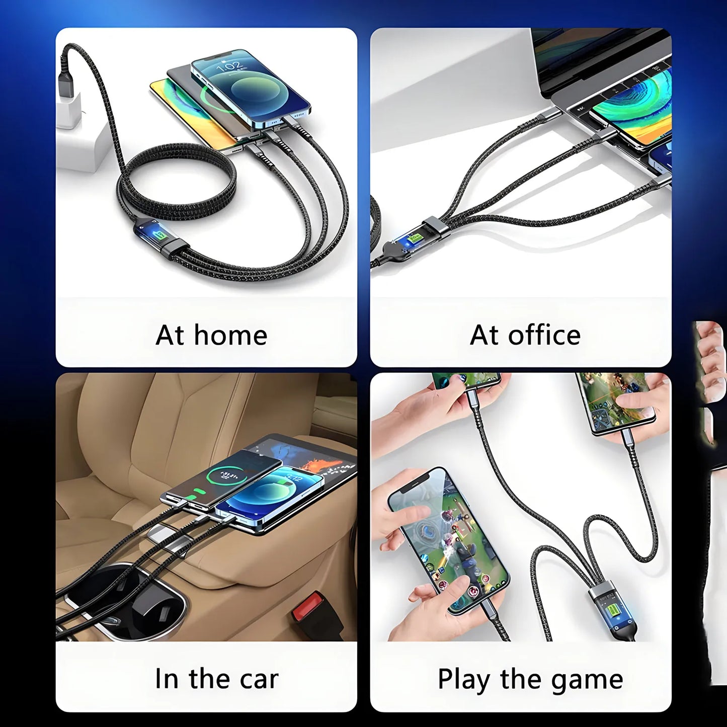 Gadgit Co™ – 3-in-1 Fast Charging Cable (Lightning + Type-C + Micro USB)