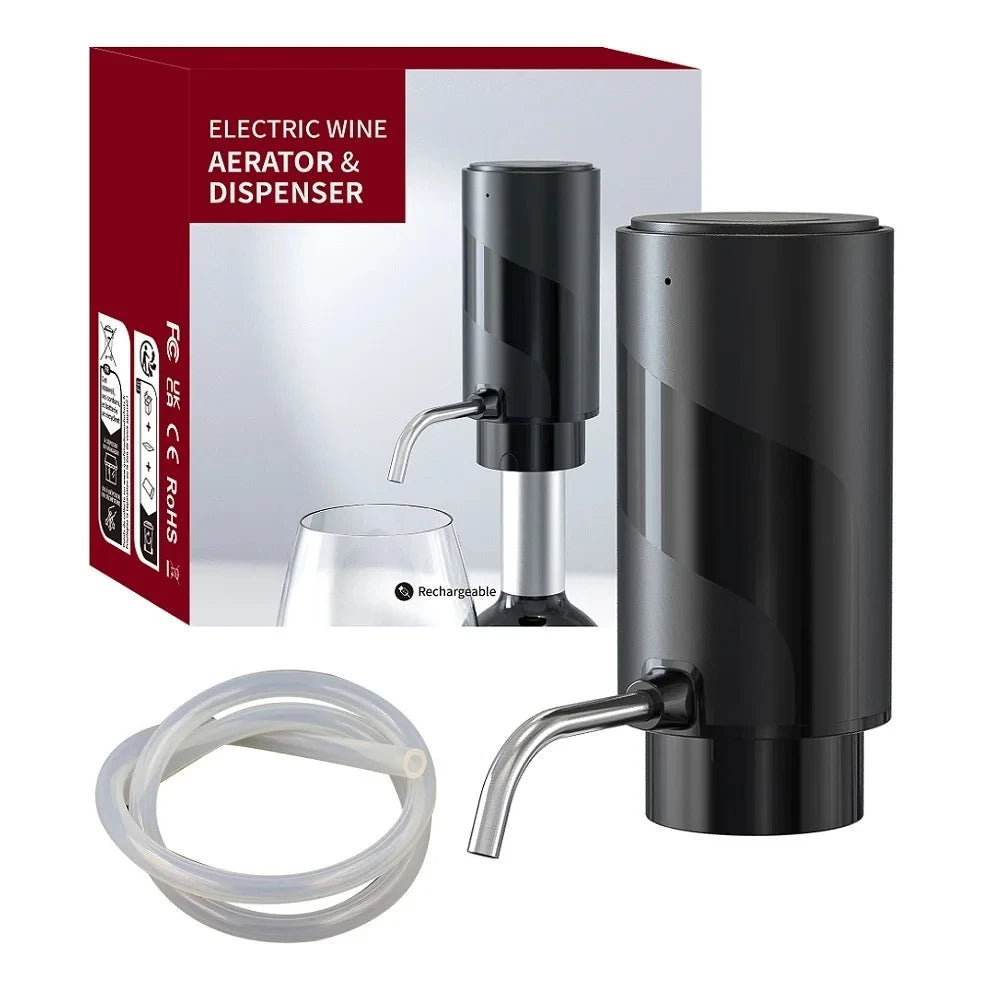 Gadgit Co Rechargeable Electric Wine Aerator & Decanter | Type-C, Auto Pour, Gift