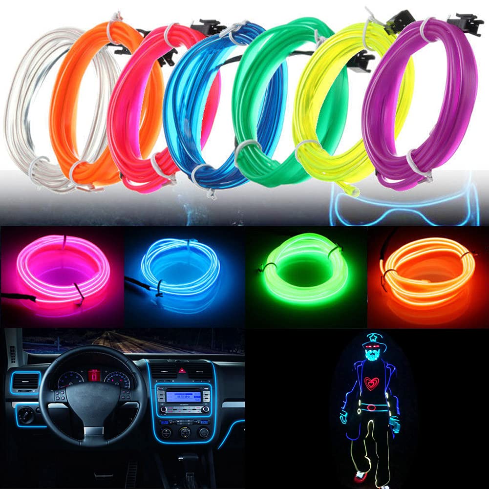 Gadgit Co 5M Neon EL Wire Car Interior Light | Flexible, 10 Colours, USB or 12V
