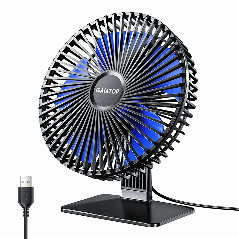 Gadgit Co™ USB Desk Fan | 4-Speed, 90° Tilt, Oscillating, Ultra-Quiet