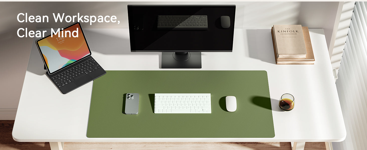 Large Mouse Pad,Office Desk Mat, Leather Desk Pad Protector, Non-Slip PU Leather Desk Blotter, Laptop Desk Pad