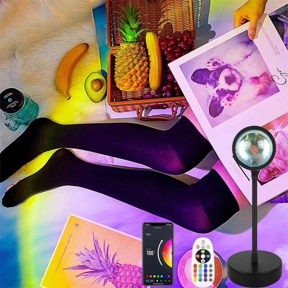 Gadgit Co ™ Smart RGB Sunset Projection Lamp | App, Remote & Music Sync