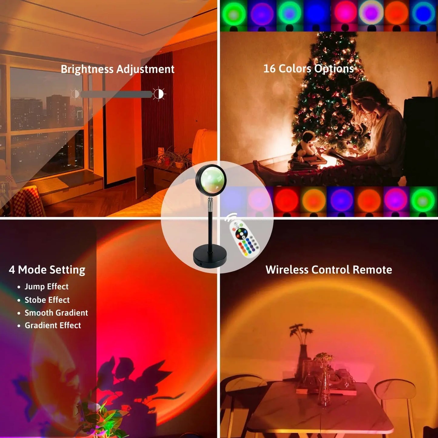 Gadgit Co ™ Smart RGB Sunset Projection Lamp | App, Remote & Music Sync