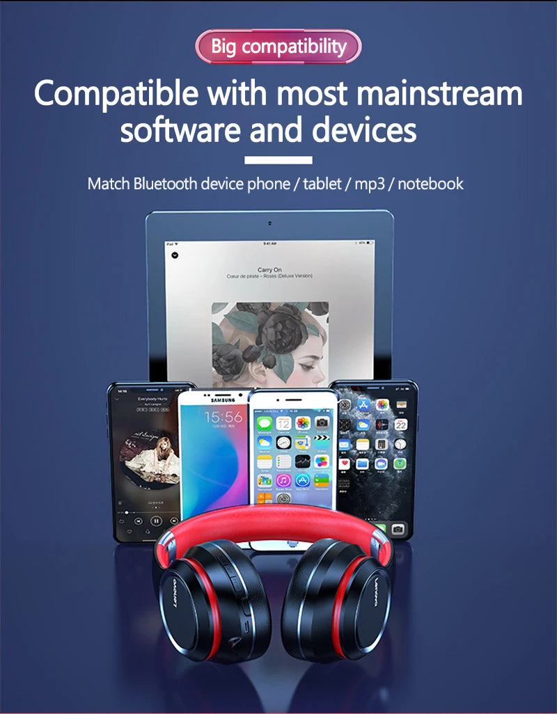 Lenovo HD200 – Wireless Foldable Over-Ear Headphones