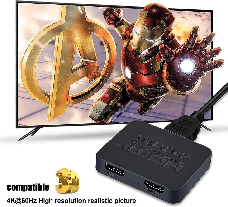 SplitHub Pro™ – 4K UHD HDMI 2.0 1x2 Splitter