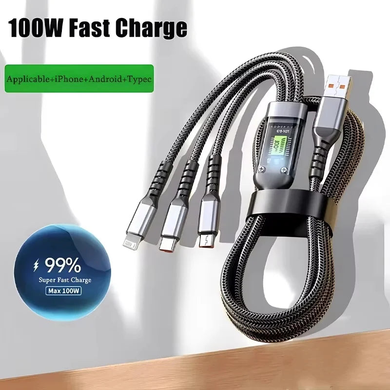 Gadgit Co™ – 3-in-1 Fast Charging Cable (Lightning + Type-C + Micro USB)