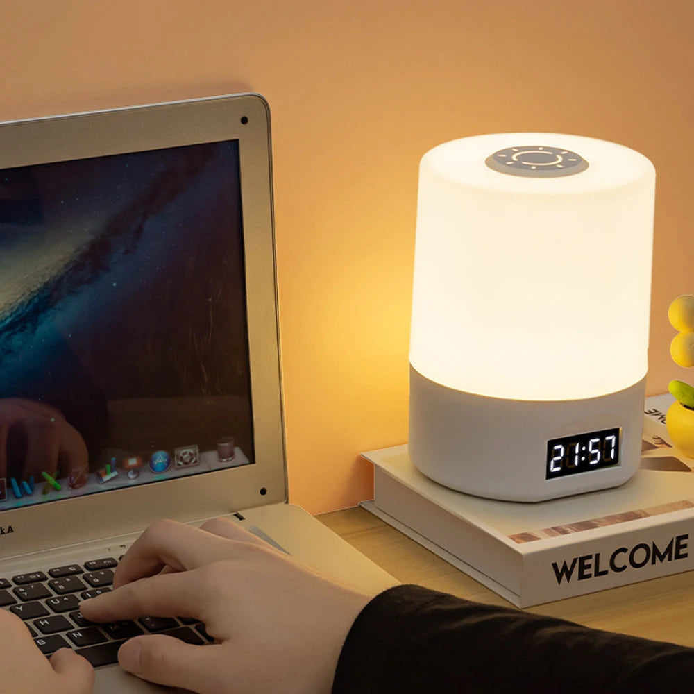 Gadgit Co™ LED Touch Desk Lamp | Clock, 3 Colour Temps, USB Rechargeable
