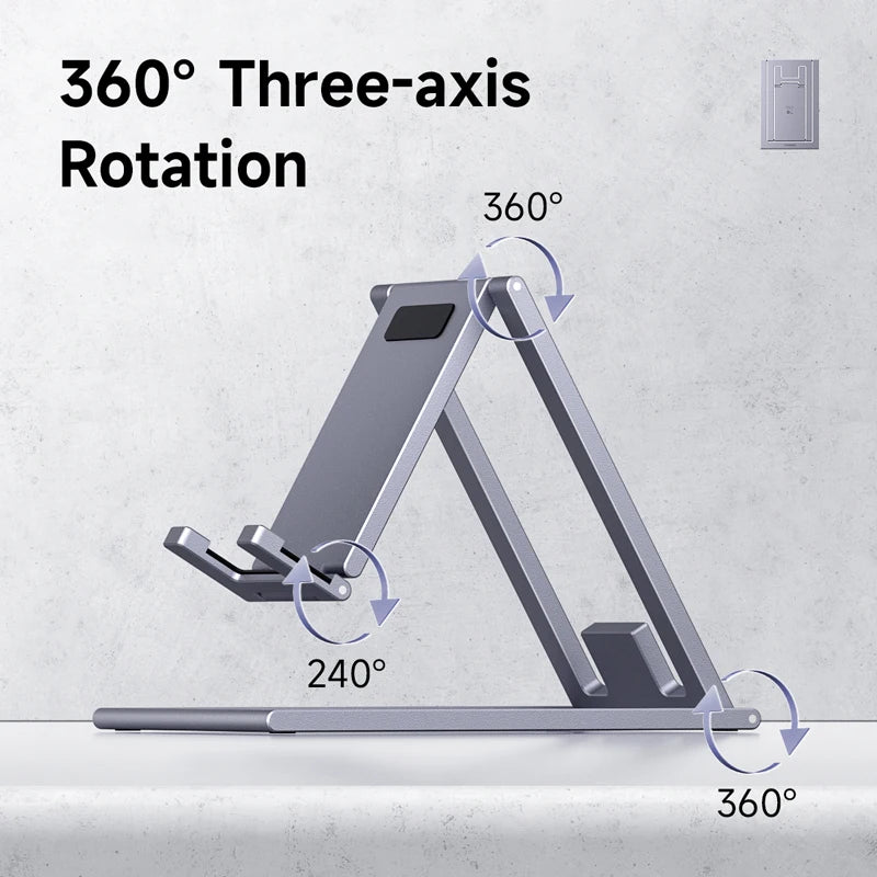 Gadgit Co™ – Foldable Aluminium Phone & Tablet Stand (360° Adjustable)