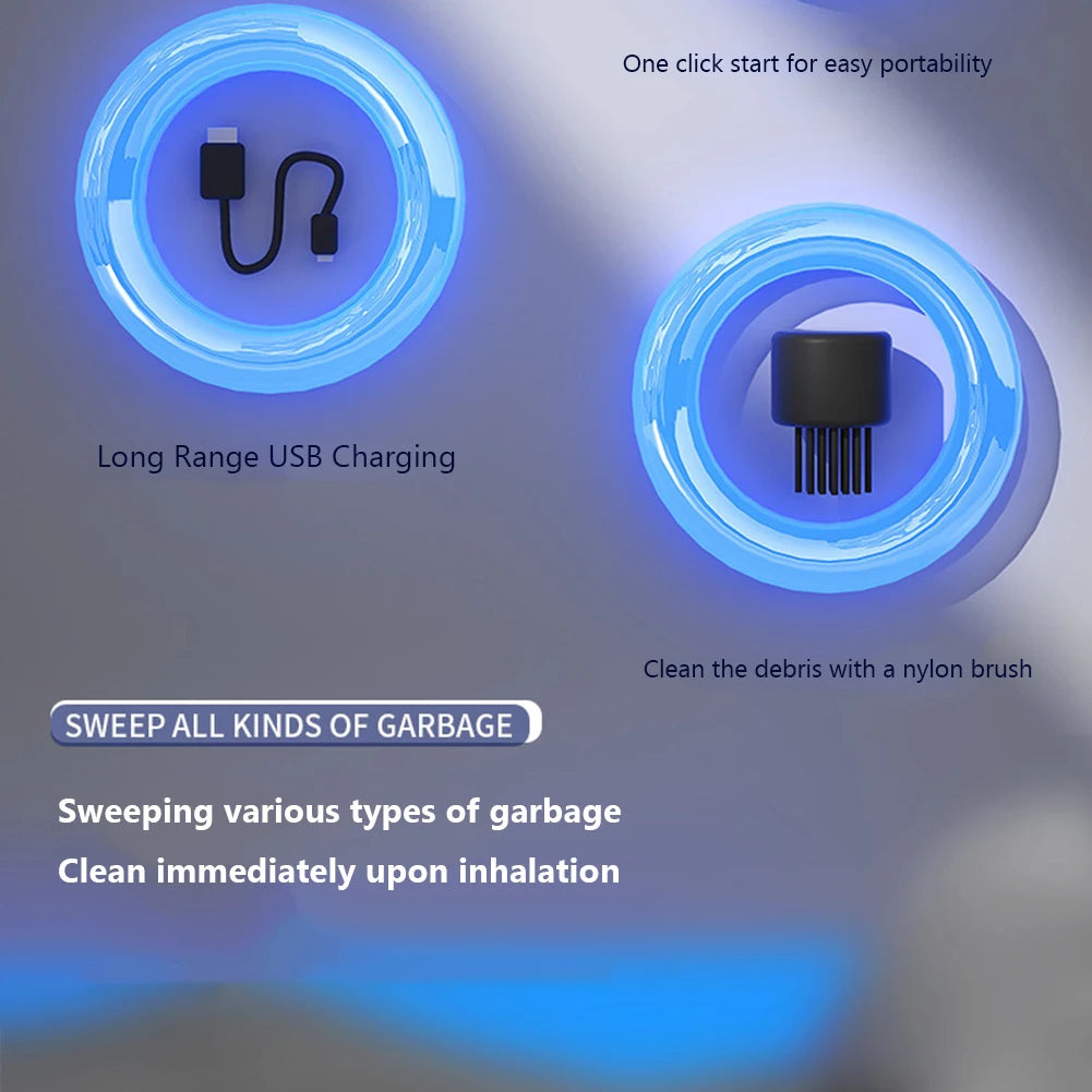 Gadgit Co Mini USB Desktop Vacuum Cleaner | Rechargeable, Detachable Nozzle, Pet Hair