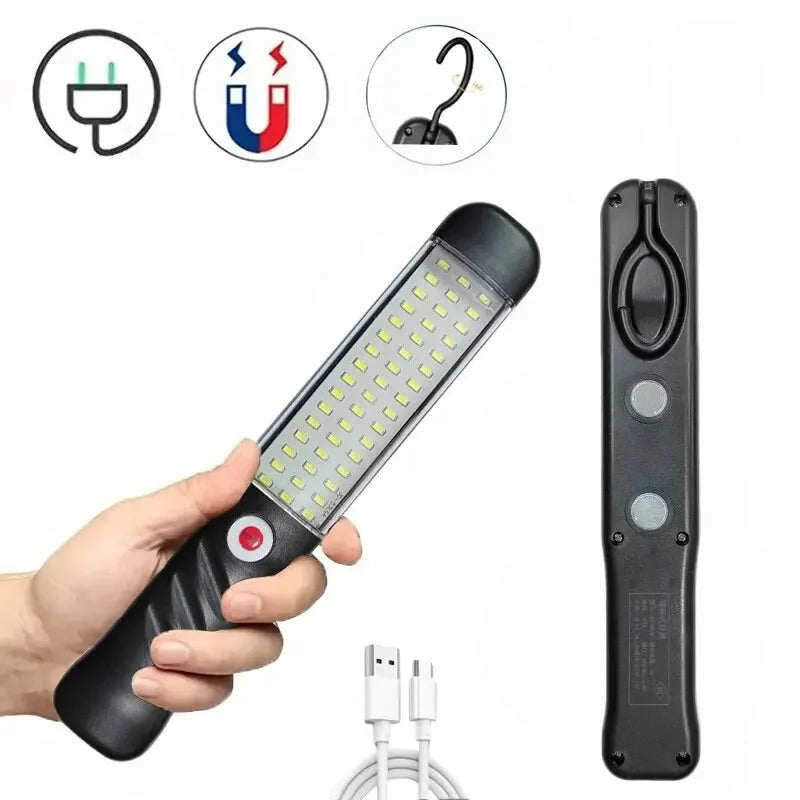 Gadgit Co Portable Magnetic LED Work Light | USB Rechargeable, 48 LEDs, 8hr Battery