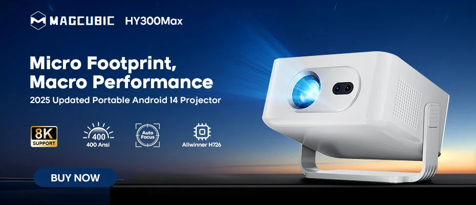 Gadgit Co™ – Smart Mini Portable Projector (Android 14 | WiFi | 180° Rotation)