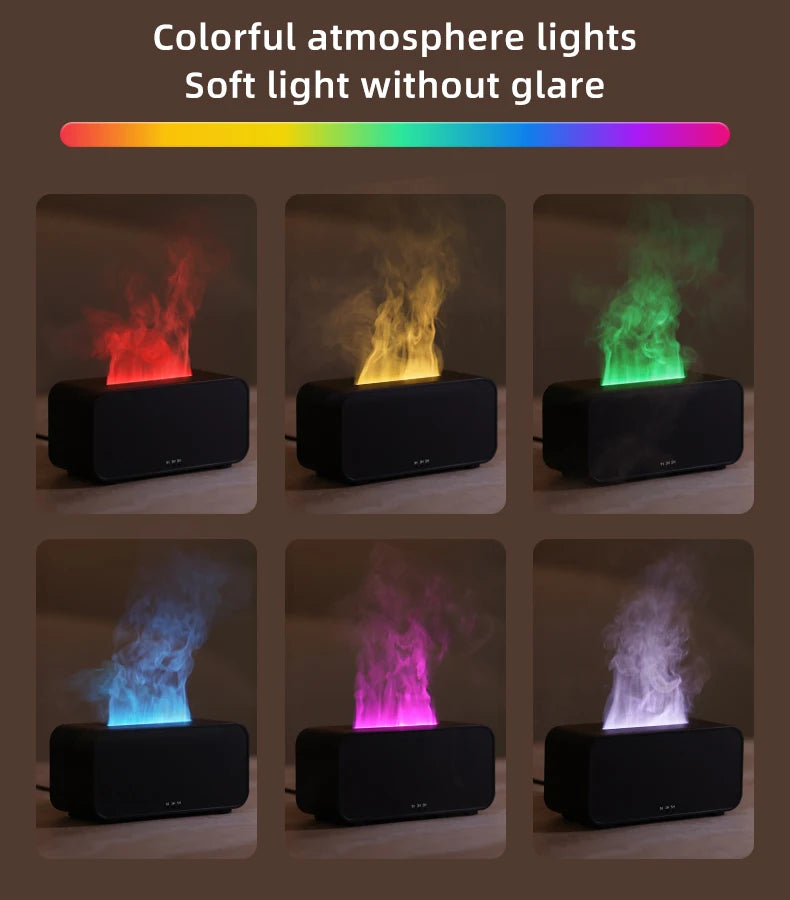 Gadgit Co 3D Flame Aroma Diffuser & Humidifier | 120ml, 7-Colour Flame, Timer