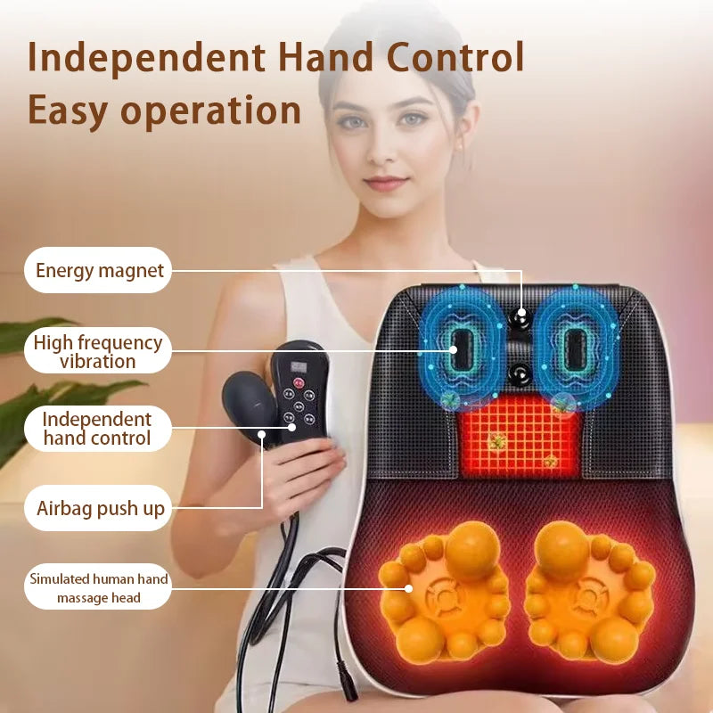 ReliefPro Elite™ – Heated Shiatsu Neck & Back Massager Pillow