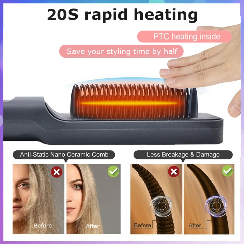 SleekComb Pro™ – Anti-Scald Ionic Straightener