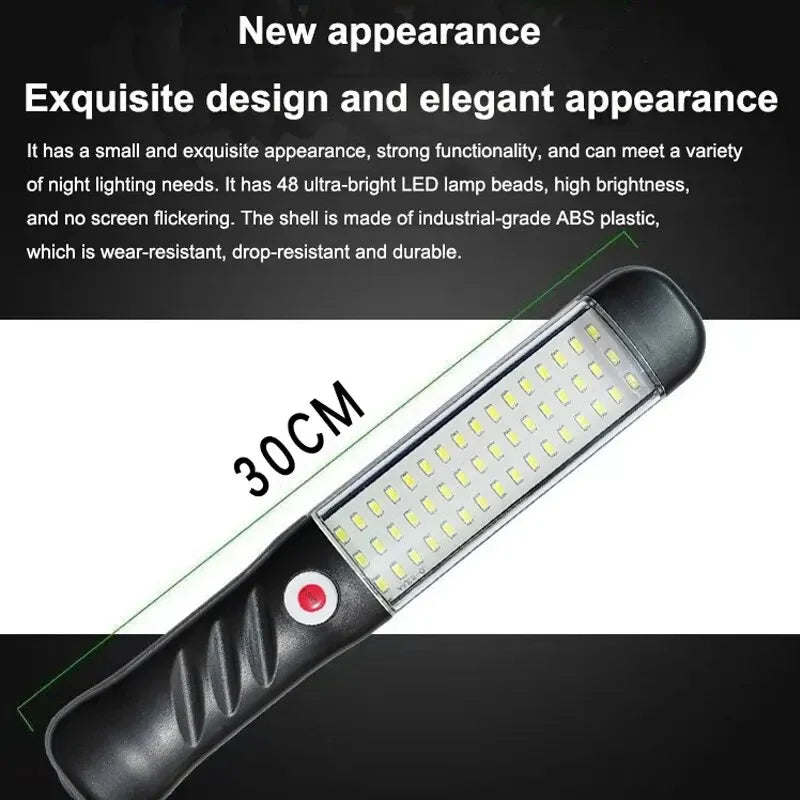 Gadgit Co Portable Magnetic LED Work Light | USB Rechargeable, 48 LEDs, 8hr Battery