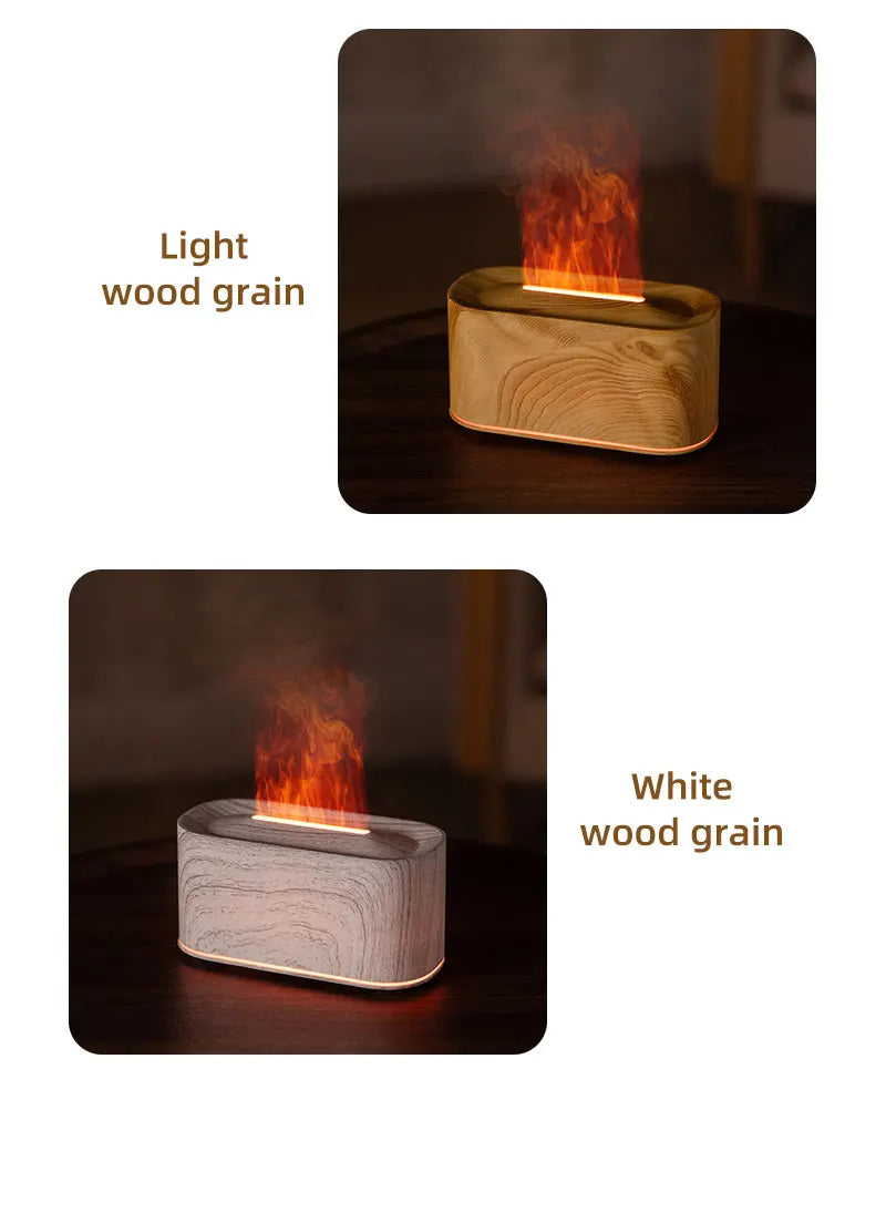 Gadgit Co Flame Effect Essential Oil Diffuser & Humidifier | 7-Colour Flame Light, Auto Off