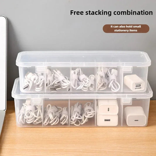 Gadgit Co™ – Transparent Cable & Accessory Organizer Box (Small, Medium, Large)