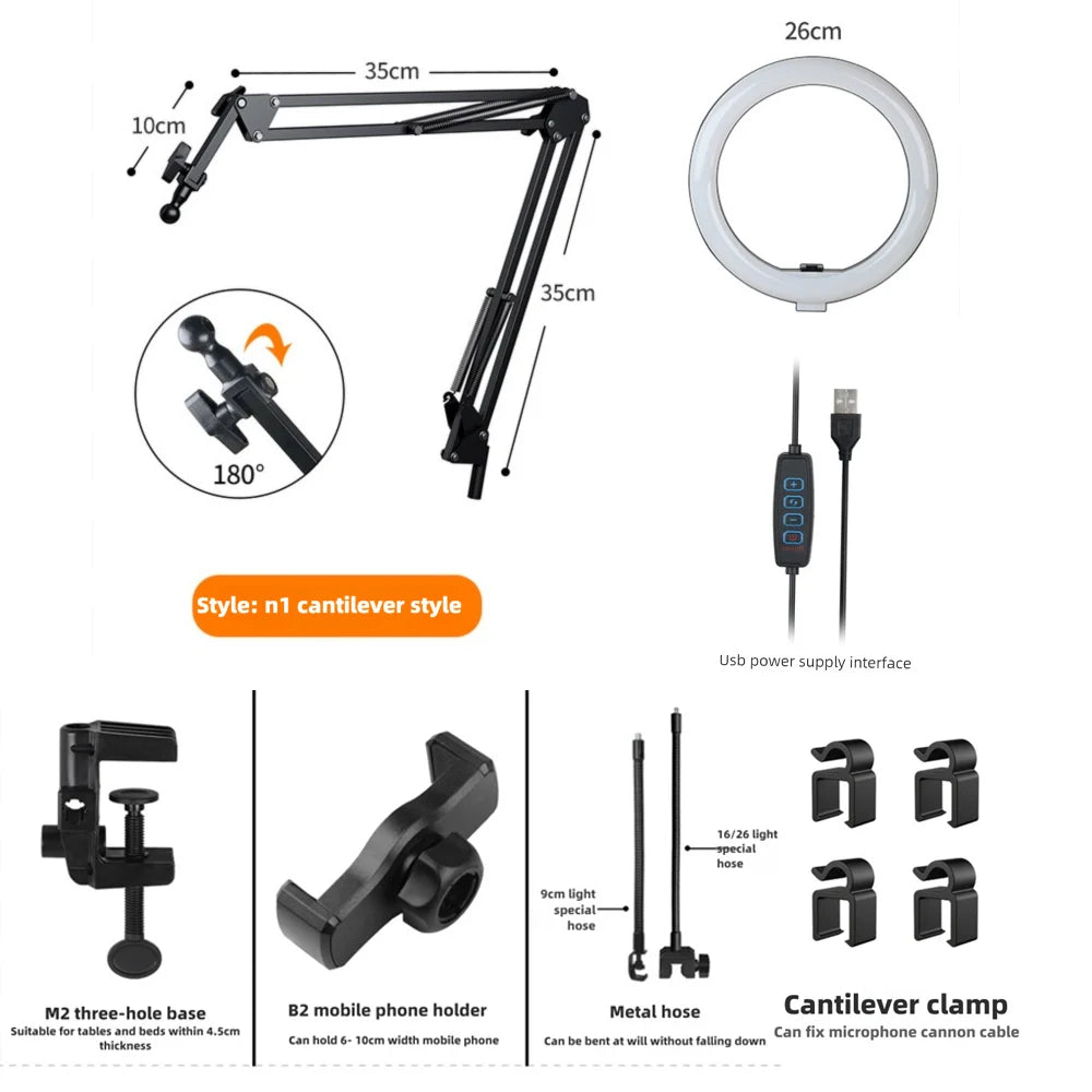 FlexGlow™ – LED Fill Light with Adjustable Arm Phone Holder