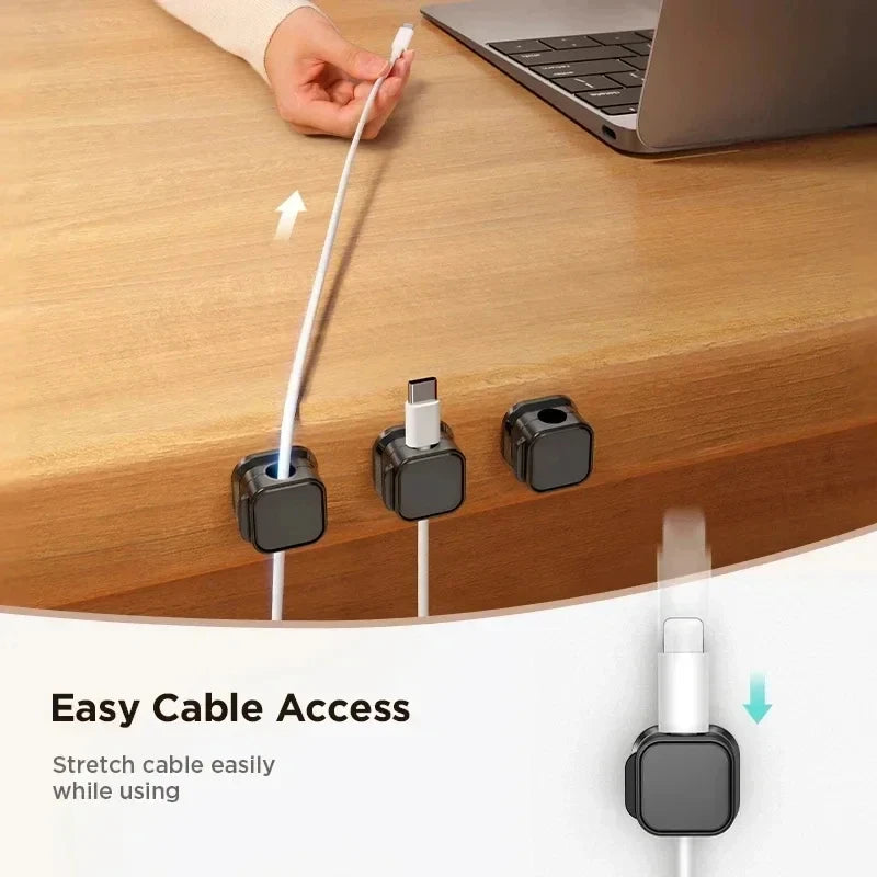 Gadgit Co™ Magnetic Adhesive Cable Clips | Desk & Home Wire Organizer