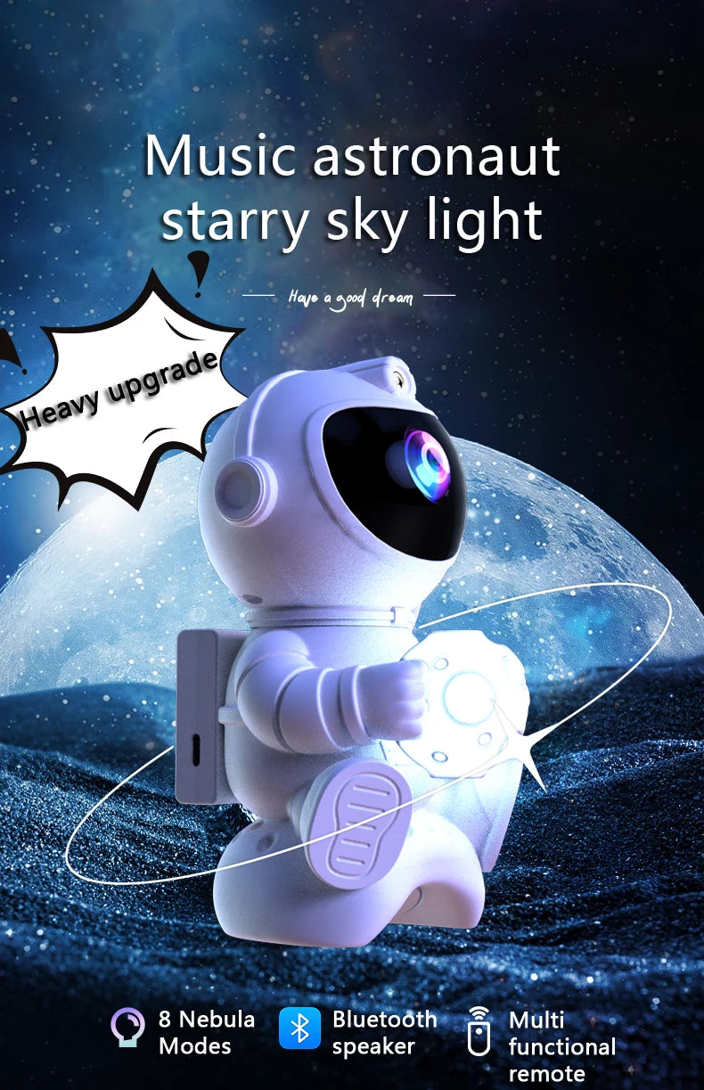 Gadgit Co™ Astronaut Galaxy Light Projector | Bluetooth Speaker, Remote
