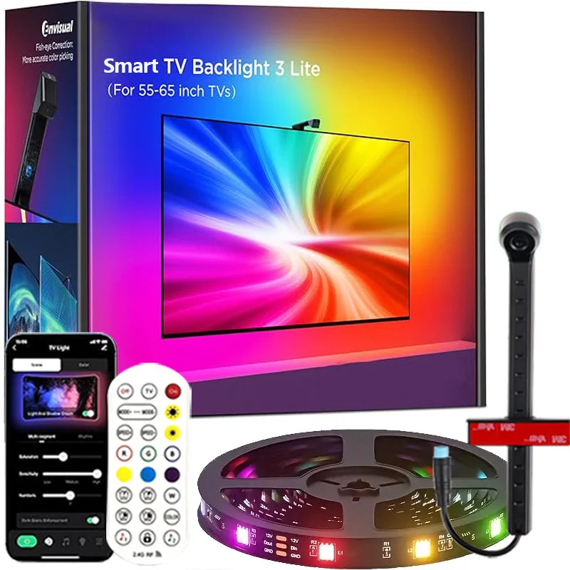 GlowSync Pro™ – Smart RGBIC TV Backlight with Camera