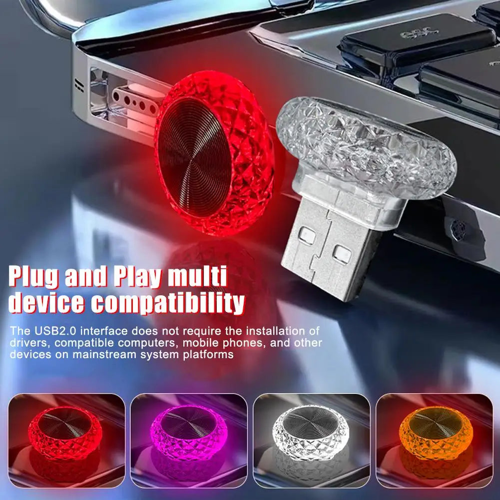 Gadgit Co Mini USB Ambient Light | Plug & Play, 8 Colours, Car & PC Compatible