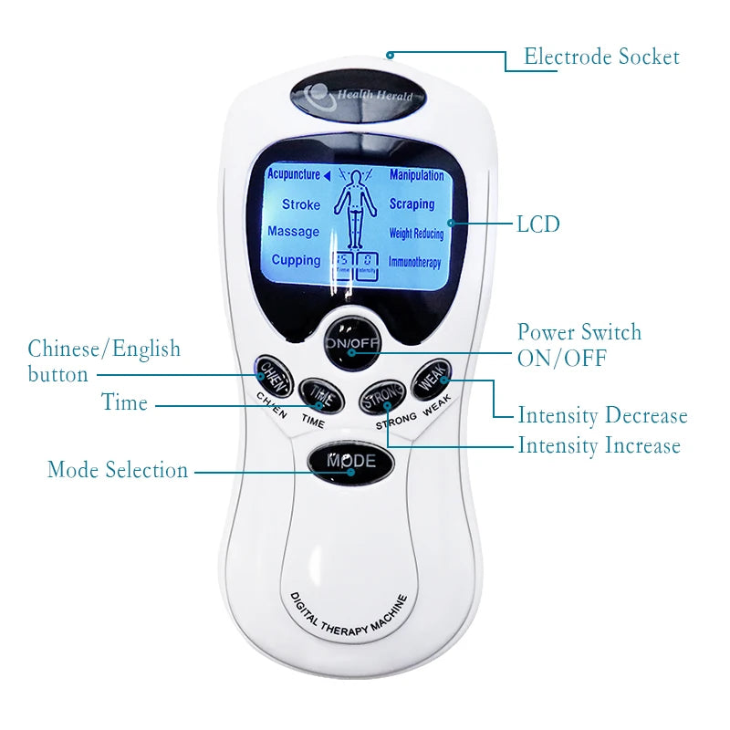 SANPKON TENS Machine Physiotherapy Electronic Pulse Muscle Stimulator for Neck Back Shoulder Hand Pain Relief Body Relaxation