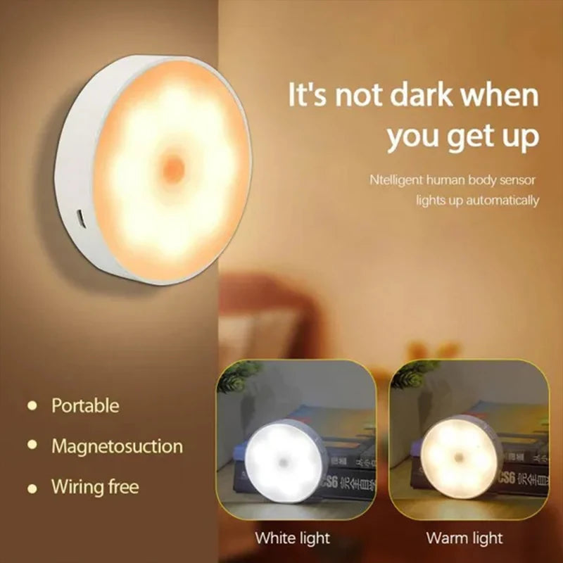 Gadgit Co PIR Motion Sensor Night Light | 120° Sensor, Magnetic, USB, 2–6 Pack