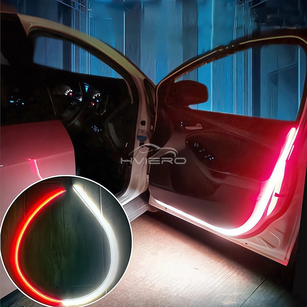 Gadgit Co Car Door LED Warning Strip | 120cm, White + Red Flash, 12V, Waterproof