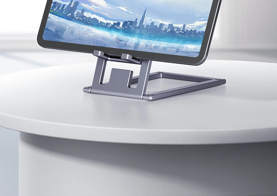 Gadgit Co™ – Foldable Aluminium Phone & Tablet Stand (360° Adjustable)