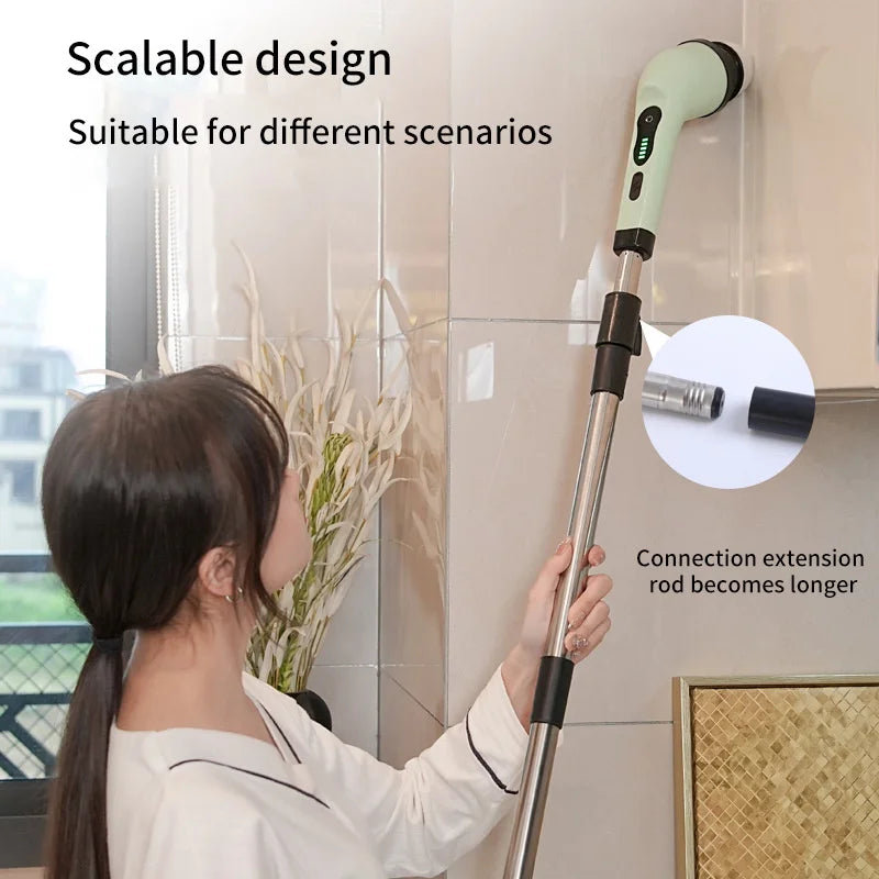 Gadgit Co™ – Electric Spin Scrubber with Extendable Handle & LED Display