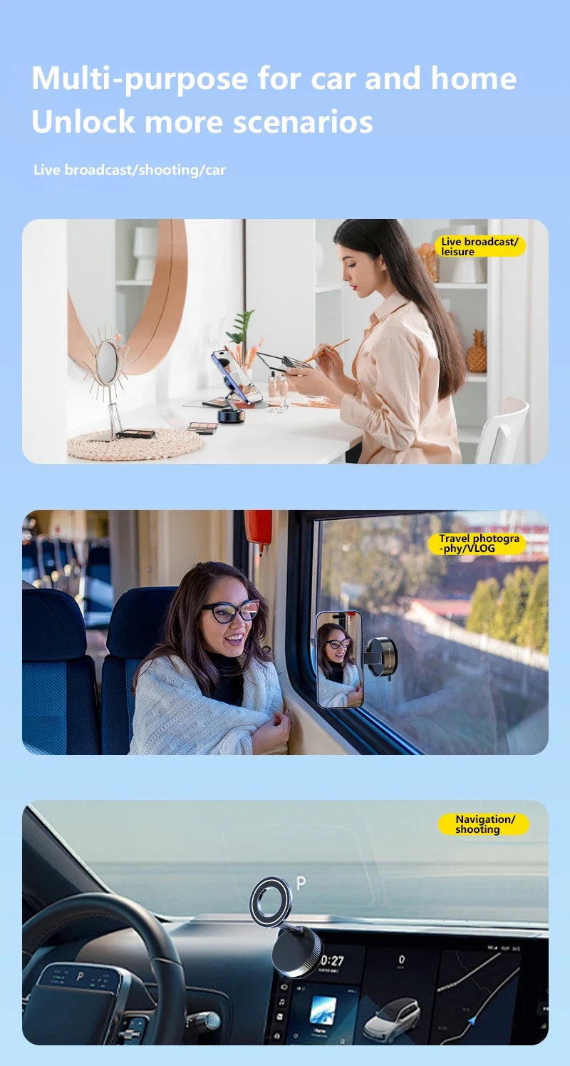 Gadgit Co™ – 360° Magnetic Foldable Phone Holder (Vacuum Suction Mount)