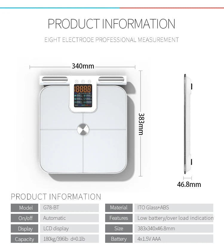 BioScan Pro™ – Smart Body Composition Scale with Handle
