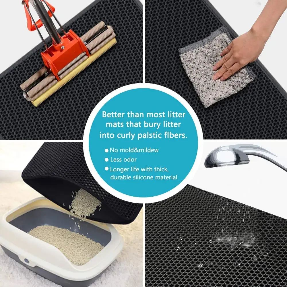 CleanPaw Duo™ – Double-Layer Waterproof Litter Mat