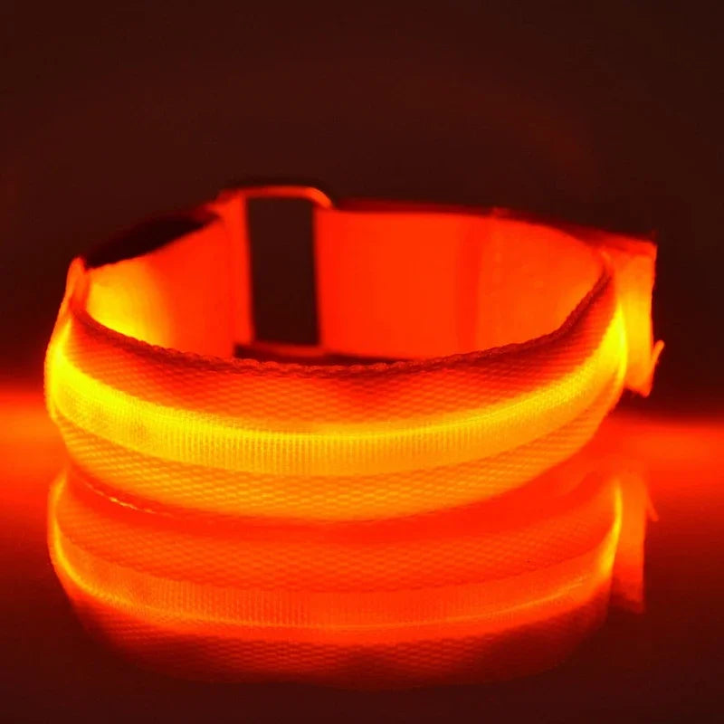 USB Rechargeable LED Night Running Armband Safety Light Belt for Outdoor Sports Cycling Bike Warning Wristband Arm Leg Light