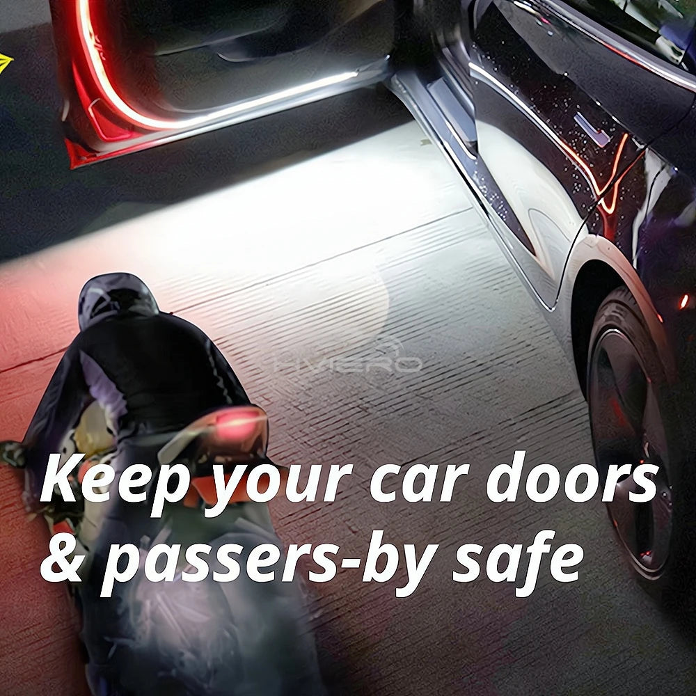 Gadgit Co Car Door LED Warning Strip | 120cm, White + Red Flash, 12V, Waterproof