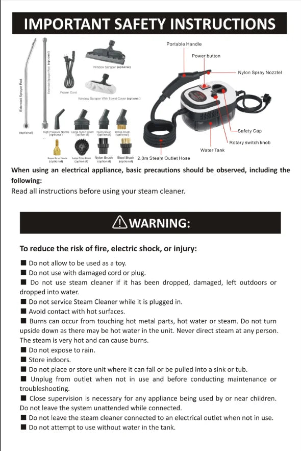 SteamMaster Pro™ – 2500W High-Power Handheld Steam Cleaner