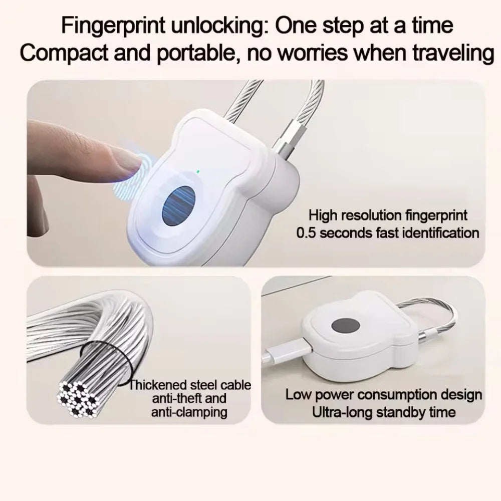 Gadgit Co Smart Fingerprint Cabinet & Drawer Lock | 20 Prints, USB Rechargeable, No-Drill