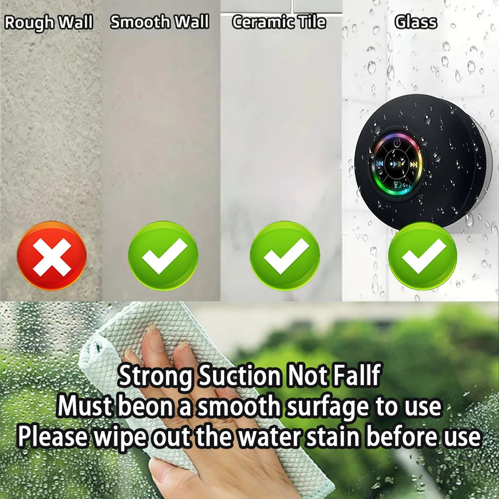 Gadgit Co™ Mini Bluetooth Shower Speaker | IPX4, Suction Mount