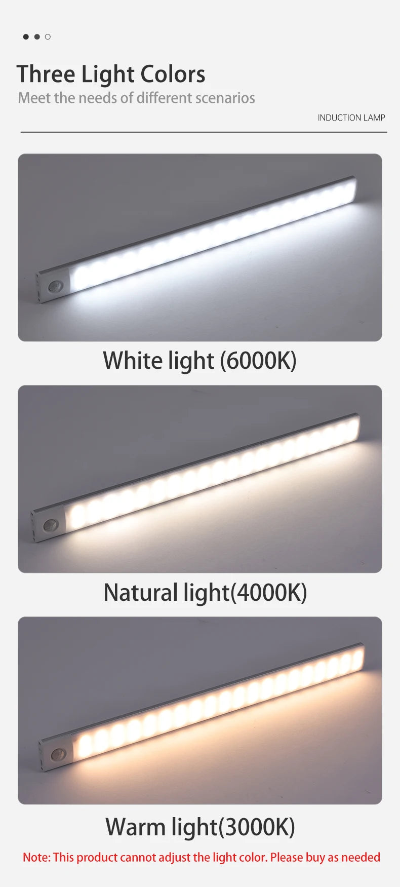 Gadgit Co Aluminum Motion Sensor LED Bar Light | 3 Colour Temps, Dimmable, 5 Sizes