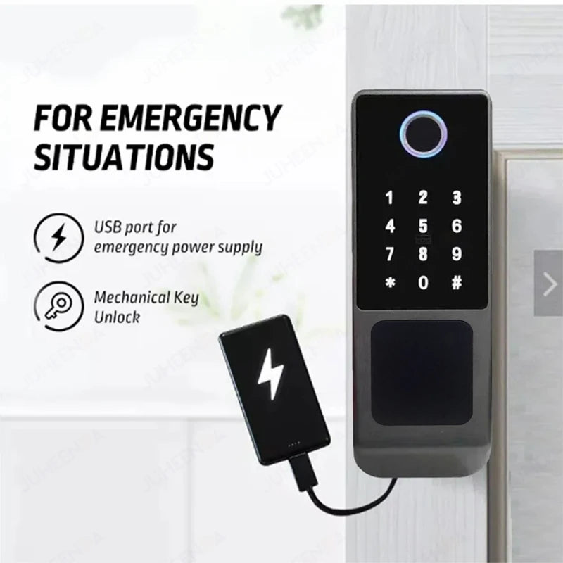 Gadgit Co Smart Outdoor Door Lock | WiFi, Fingerprint, App & Remote, IP66 Waterproof