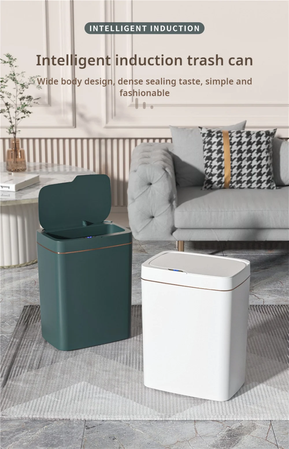 Gadgit Co Smart Sensor Trash Can | 15L, Touchless, Auto-Bag, IPX5, Bathroom & Kitchen