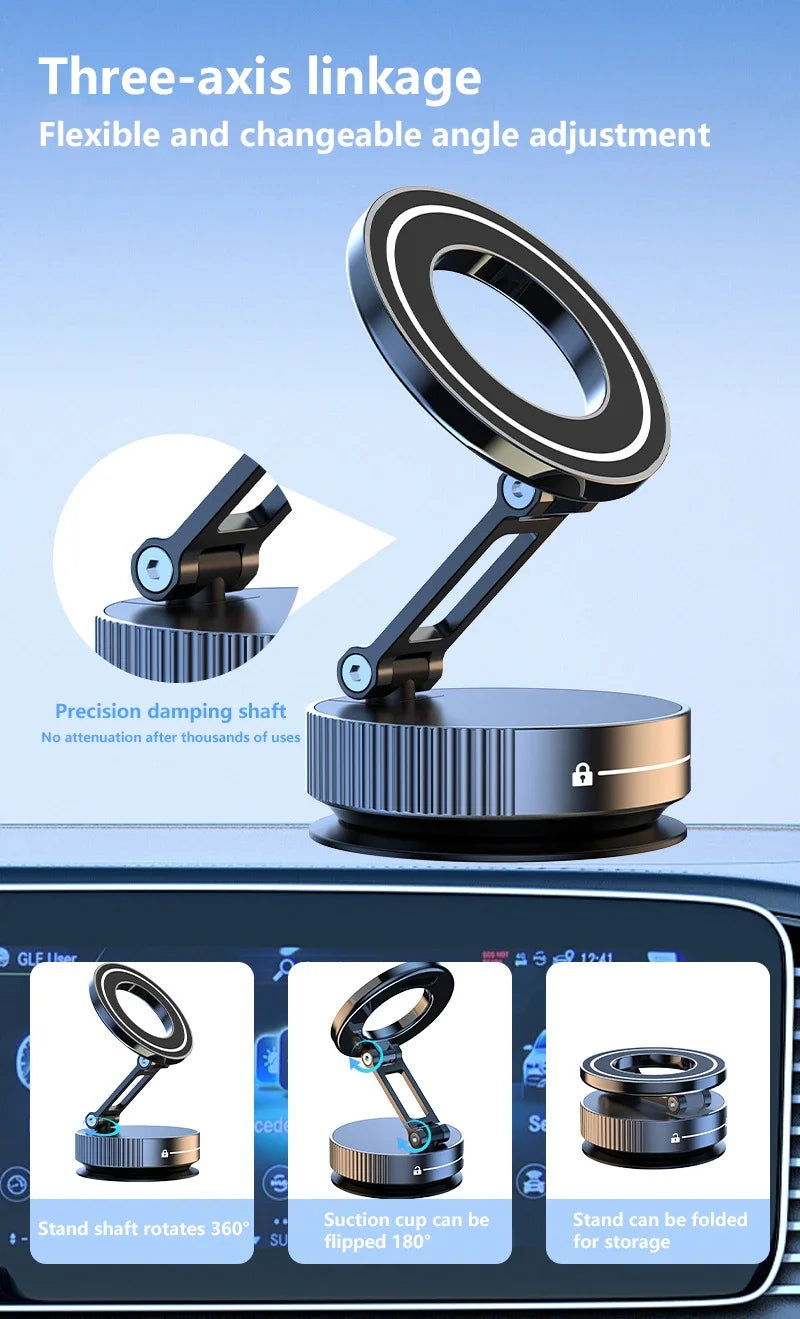 Gadgit Co™ – 360° Magnetic Foldable Phone Holder (Vacuum Suction Mount)