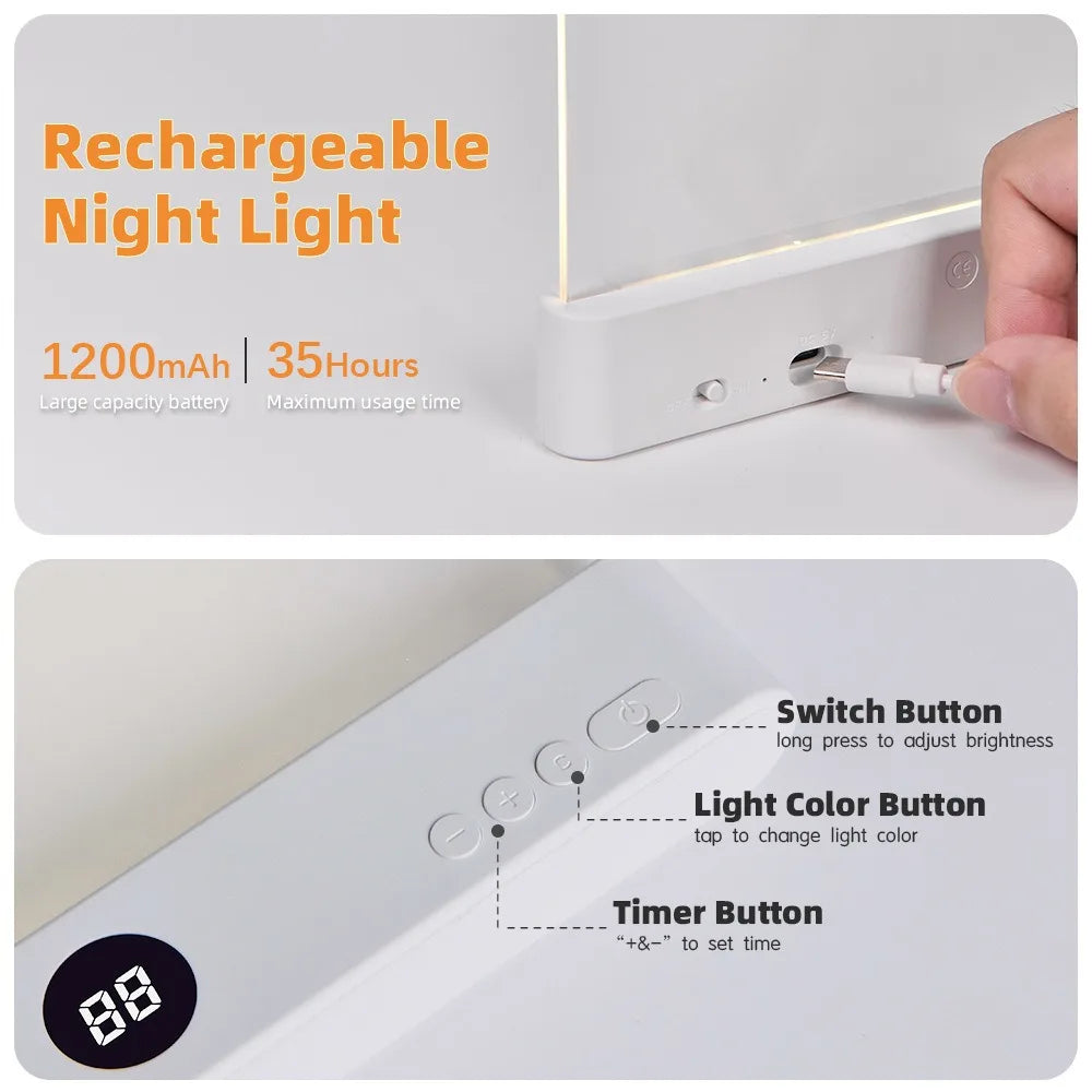 Gadgit Co ™ Rechargeable LED Reading Light | 3 Colours, Timer, Eye-Friendly