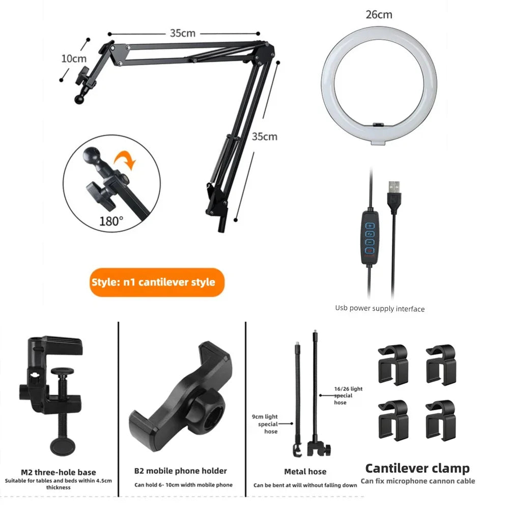FlexGlow™ – LED Fill Light with Adjustable Arm Phone Holder