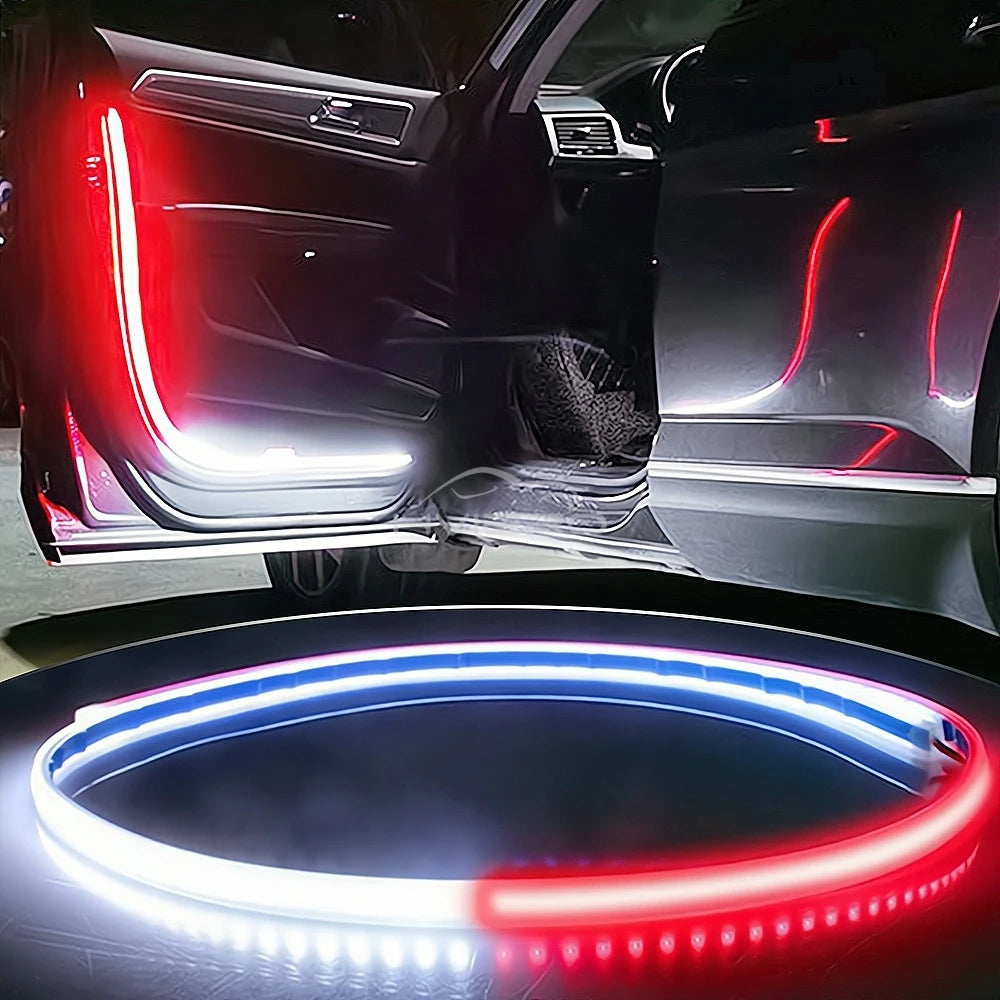 Gadgit Co Car Door LED Warning Strip | 120cm, White + Red Flash, 12V, Waterproof