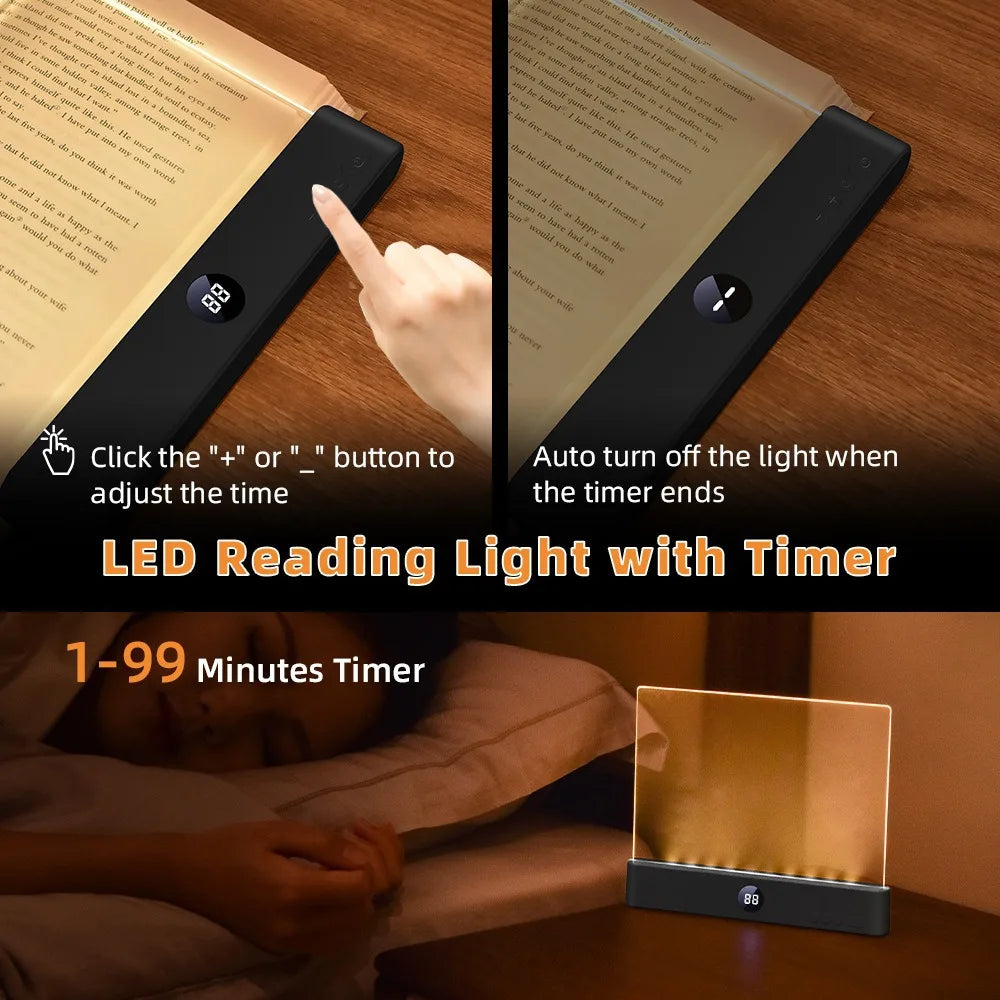 Gadgit Co ™ Rechargeable LED Reading Light | 3 Colours, Timer, Eye-Friendly